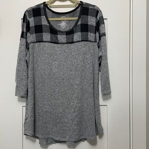3/$28 Maurices 24/7 Buffalo Plaid Yoke Sweater XXL